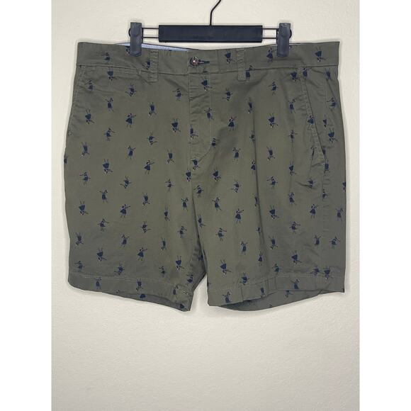 Tommy Hilfiger Men’s THFlex 7” Olive Green Hula Printed Shorts - Size 36 - Picture 3 of 6